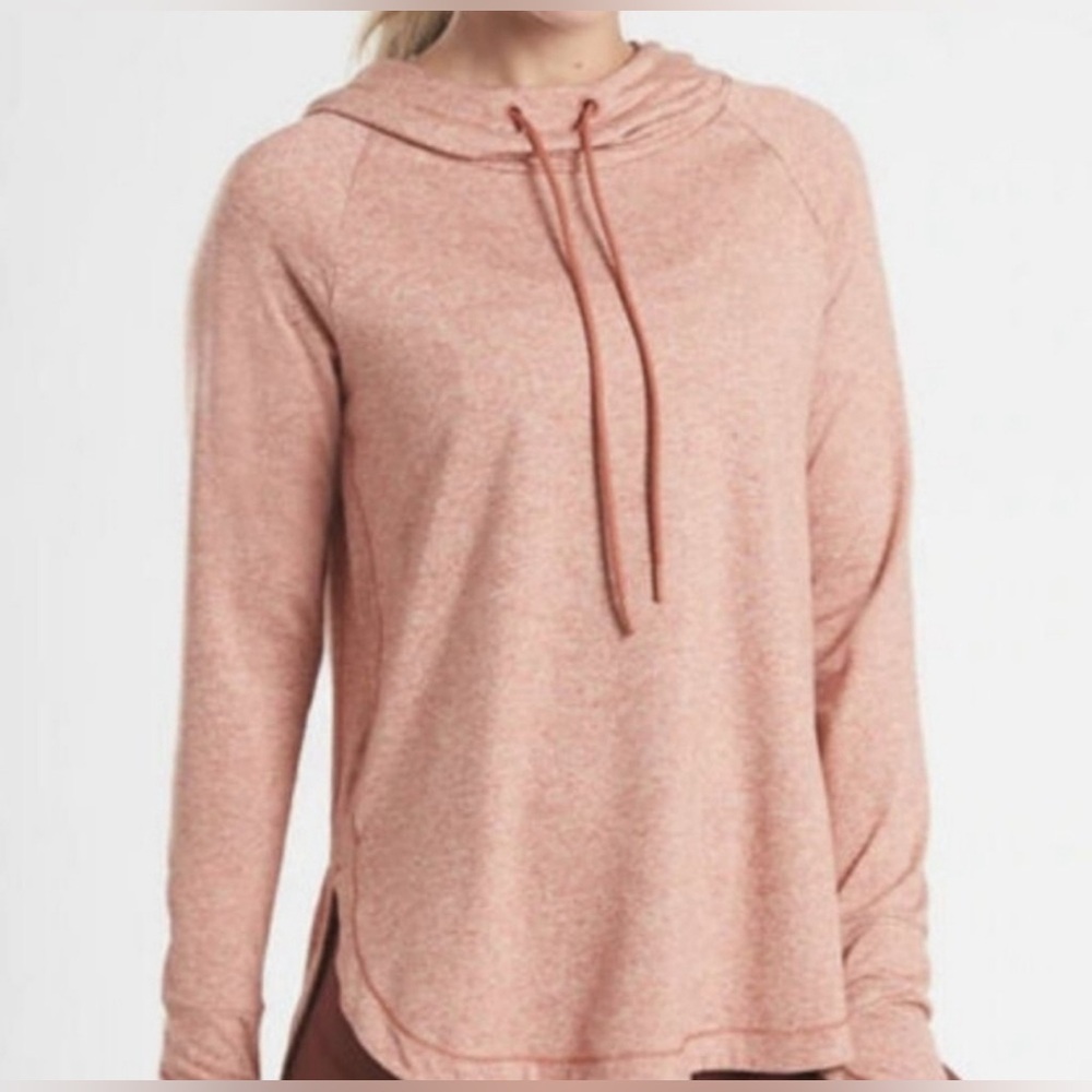 Athleta Uptempo Elevate Hoodie Sweatshirt Sz M Peach/Orange